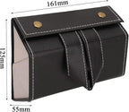 Portable Foldable Glasses Box 3/5 Multi-Slot Eyeglass Storage Display Organizer PU Leather Travel Sunglasses Case(Khaki,Small)