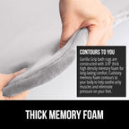 GORILLA GRIP Memory Foam Bath Rugs, Soft Absorbent Velvet Bathroom Mats, Durable Dots on Underside, Machine Washable Bathmat, Carpet Rug Room Decor for Shower Floor, 24x17 Mat, Light Gray