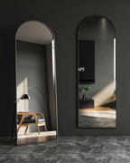 Arched Full Length Mirror, Floor Mirror with Stand, 18"x58" Large Mirror, Wall Mirror Full Length, Black Floor Length Mirror, Body Floor Mirror, Wall Mounted Mirror for Bedroom, Black