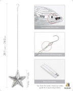 AceList Star Hanging Disco Ball Decor – Set of 3 Mirror Star Sun Catchers, 5.9" Sparkle Ornaments for Window, Bedroom, Gift or Christmas Decorations, Unique Mirror Disco Ball Decorations for Home