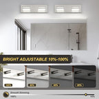 OKELI 2-Light Bathroom Vanity Light Fixture Brushed Nickel Modern Mirror Front Lamp for Bathroom, Stairs, Hallway Bedside Dimmable Cold White 24W ETL Listed, 350° Adjustable Lamp Head