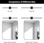 Battery Operated Wall Sconce Set of Two with Remote Control, 3000K-6000K Dimmable Black Wall Lights, Timable LED Wireless Wall Sconces, 350° Ratate for Bathroom, Living Room, Hallway 29.1 Inch