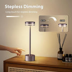 Modern Cordless Table Lamp Rechargeable, Aluminum Touch Lamp & 4000mAh Battery Operated, 3000K LED Table Lamps for Home Decor, Dining, Reading, Desk, Bedroom, Gift