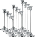 4 Sets(12 Pcs) Silver Tapered Candle Holder,Candlestick Tall Metal Candlestick Holders for Table Centerpiece Home Decor for Wedding Fireplace Mantel Housewarming Gift Fits 3/4 Inch Thick Candles