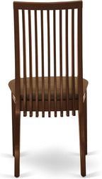 East West Furniture IPC-MAH-C Ipswich Dining Room Chairs - Linen Fabric Upholstered Solid Wood Chairs, Set of 2, Mahogany