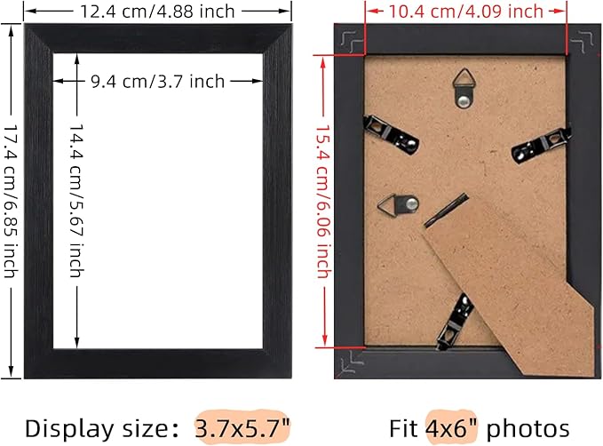 Giftgarden 4x6 Picture Frame Black 7 Pack 4 by 6 Photo Frames Set for Wall or Tabletop Display