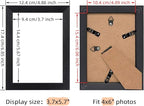 Giftgarden 4x6 Picture Frame Black 7 Pack 4 by 6 Photo Frames Set for Wall or Tabletop Display
