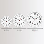 AKCISOT 14 Inch Wall Clock Silent Non Ticking Modern Wall Clocks Battery Operated, Analog Classic Clock Decorative for Bedroom, Kitchen, Home Office, Bathroom, School, Living Room (White)
