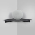 8" Floating Corner Shelf, Metal Corner Shelf Wall Mount for Wall Storage, for Smart Home, Speakers, Internet Router, Security Camera - for Bathroom, Kitchen, Bedroom, and Living Room (Black)