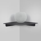 8" Floating Corner Shelf, Metal Corner Shelf Wall Mount for Wall Storage, for Smart Home, Speakers, Internet Router, Security Camera - for Bathroom, Kitchen, Bedroom, and Living Room (Black)