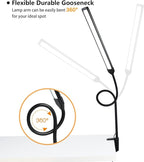 LED Desk Lamp with Clamp, Clamp Light, Tall Desk Lamp with Long Gooseneck, 11W, 850 LMS, 3 Color Modes, 10 Brightness Levels, Eye-Caring, Clip on Desk Light for Reading, Home, Office