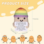 Funny Knitted Wool Doll Toy with Positive Card, Creative Cute Mini Crochet Positive Potato Dolls Cheer Up Gift for Family Kids Friends Encouragement Decoration (A- Little Reminder from Potato)