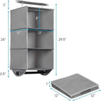HOLDN’ STORAGE - 3 Shelf Hanging Closet Organizer with Metal Rod - Bamboo Inserted, Holds up to 24 pounds - 24” W x 12” D x 29.5”H - Perfect for College Dorms & RV Hanging Organizer