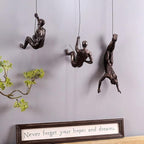 Large Set of 3 Climbing Men Wall Art Decor Sculpture,Nordic Modern Simplicity Decorative Wall Art, Climbing Man Sculptures,Home & Office Climber Gifts