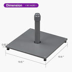 PURPLE LEAF Patio Umbrella Base Stand AT4030 Market Table Weighted Base Outdoor Heavy Duty Square Steel Plate Stand 66 LBS Black