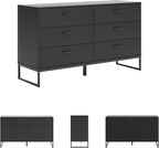 Signature Design by Ashley Socalle Modern 6-Drawer Dresser with Safety Stop, Black
