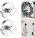 2026 Upgraded Suction Cup Hooks for Door Wreaths, Removable No Drill Wreath Hangers for Front Door, Reusable Hooks Holder for Glass Window Towel Shower Bathroom Kitchen (2, Silver)
