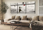 Novatique 3 Piece Graffiti Wall Art Banksy Canvas Wall Art for Living Room Graffiti Poster with Framed Ready to Hang Modern Home Decor for Bedroom Office, 20" x 28" x 3Pcs