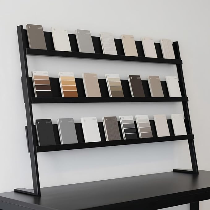 Floor Tile Display Stand, 3 Tier Standing Ceramic Tile Sample Display Rack, Sample Storage Rack, Show Shelf Holder, for Commercial Exhibition(90cm/35.4in)