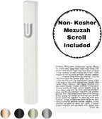 A&S Mezuzot Mezuza Aluminum Waterproof Case Peel & Stick Easy Installation Home Blessing (White, 7inch)