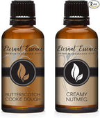 Eternal Essence Oils 2 Pack 30ml Premium Fragrance Oil - Butterscotch Cookie Dough & Creamy Nutmeg - for Candle, Soap Making, Aromatherapy, Diffusers, Home Care, & Humidifiers