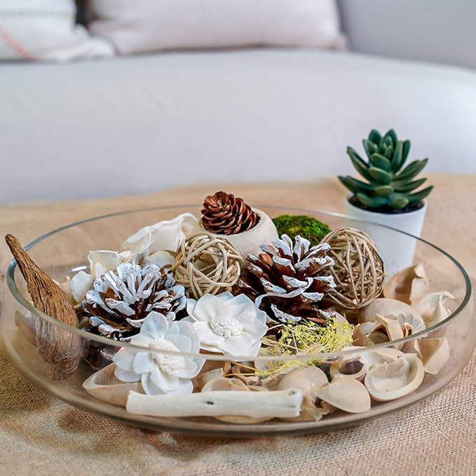 Qingbei Rina Spring Potpourri Dried Flowers,Peach Scented Decorative Potpourri Bowl Filler,Vase Filler,Home Fragrance Smell,Bathroom Decor,14 oz(White)
