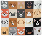 VUMIVI Dog Tapestry Funny Cartoon Pet Patterns Colorful Illustrations Square Animals Tapestry Wall Hanging for Living Room Bedroom Dorm Classroom Aesthetic Decor W60xL50in