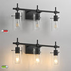 SOLFART 3 Lights Black Vanity Lights for Bathroom Wall Light Fixtures Bathroom Light Fixtures Over Mirror Bath Vanity Light Black