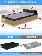 Under Bed Storage Bags with Zipper, 7 Inch Tall Underbed Storage Containers with Rigid Sides & Bottom,30x15x6.7 Inches, Large Clothes Organizer Box for Bedroom, Dorm, Couch, Black