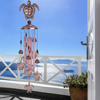 Sea Turtle Wind Chimes Outdoor Indoor Decor - With 4 Tubes 6 Bells 7 Turtles 37In Waterproof Suspension Mobile Tortoise Wind Chimes for Home, Xmas Mom Gifts, Balcony, Festival, Tree, Garden Decoration