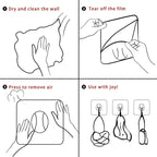 Heavy Duty Adhesive Wall Hooks - Strong & Transparent, Hold up to 22lb, Waterproof & Reusable, Ideal for Kitchen, Bathroom, and Office (30 Pack)