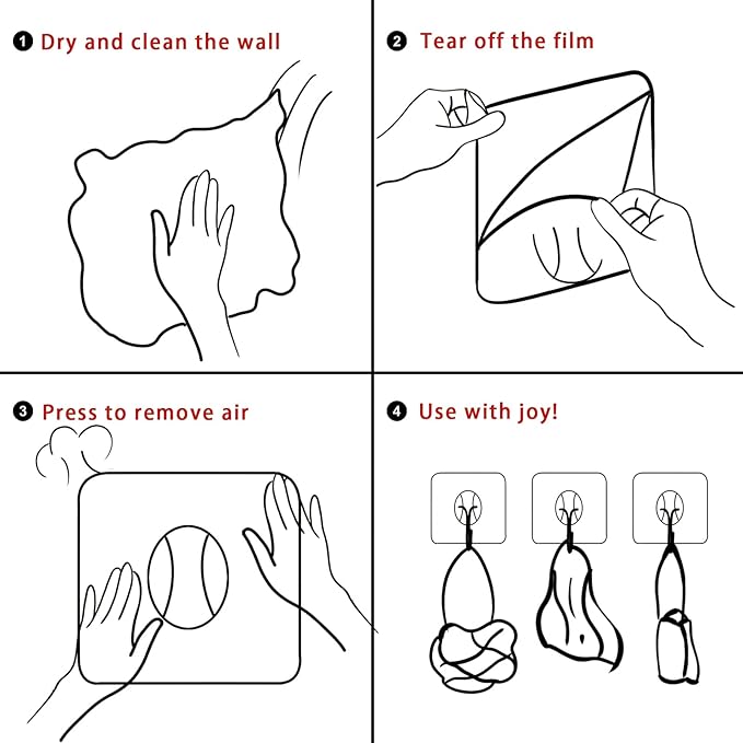 Heavy Duty Adhesive Wall Hooks - Strong & Transparent, Hold up to 22lb, Waterproof & Reusable, Ideal for Kitchen, Bathroom, and Office (10 Pack)
