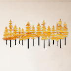 Jidecor Metal Pine Tree Wall Art Decor Nature Home Decor Cedar Trees Metal Sign Wall Decorations for Living Room, Forest Decor, Nature Lover Gift (Black Yellow)