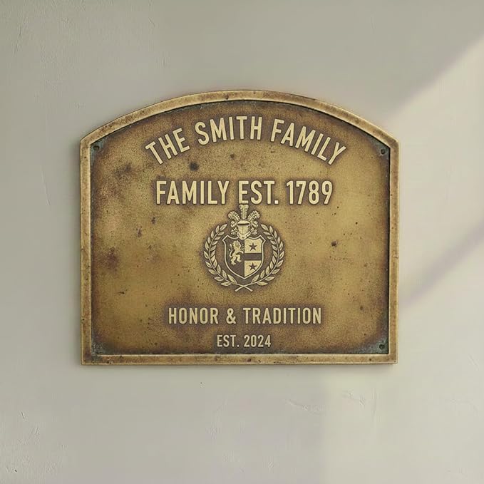 Personalized Plaque | Custom Engraved Wall Plate | Antique Style Name Plate for Home, Office, Shop, Memorial & Decor | Premium Quality Sign (Durable & Elegant) (Bronze Plaques, 45"x35"inches)