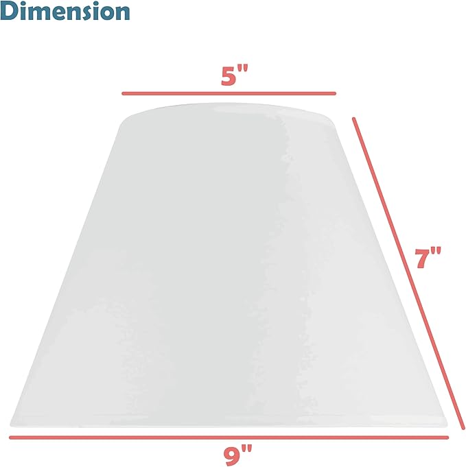 Aspen Creative 58901A, Empire Uno Lamp Shade in White with Circle Pattern, 5" Top x 9" Bottom x 7" Slant Height, Slip UNO 33mm