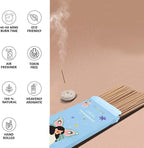 Folkulture Unwind Incense Sticks with Holder (100 Sticks) | Peppermint Incents Stick for Focus,Aromatherapy, Relaxation Gifts for Women | No Charcoal,Organic,Non Toxic, 45 Mins, Slow Burning Insence