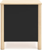 Signature Design by Ashley Cabinella Casual 2-Drawer Nightstand with Round Post Legs, 24.37" Tall, Light Brown