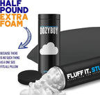 Fluff and Stuff Comfort Pillow | Queen Size Memory Foam Pillows, Chiropractor Designed and Approved 2-in-1 Back Support and Bed Pillows | Fully Adjustable Pillow (Black, Queen (Pack of 1))