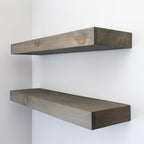 Urbandi Modern Floating Shelves 3 Inches Thick for Wall, Wide Shelves for Kitchen, Living Room, Bedroom, and Bathroom, Natural Pine Wood, Rustic Wooden Shelf, (Set of 2) (Aged Barrel, 60Lx3Hx6D)