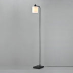 GLOBE Electric 61000144 62" Floor Lamp, Matte Black, Plastic Frosted Shade, On/Off Rotary Switch on Socket, 6-Foot Black Cord, Reading Light, Bedroom, Living Room, Home Decor