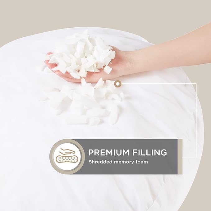 Codi Round Floor Pillow Insert 2 Sets, Large Thick Meditation Cushion, Circular Seating Cushions and Pouf Inserts, 32 Inch, Memory Foam Added, Advanced