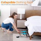 HOKEEPER Clothes Rack with Lockable Wheels Height Adjustable Clothing Rack Clothing Rack 300LBS Commercial Grade Portable Closet for Bedroom, Living Room, Laundry, Balcony, Silver