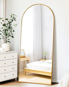 Suidia Arched Full Length Mirror, 68"x26" Floor Mirror Freestanding, Floor Standing Full Body Mirror with Stand for Bedroom, Hanging Leaning Mounted for Living Room Cloakroom, Gold