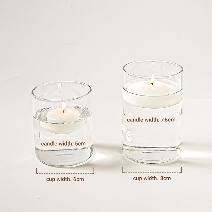 White Floating Candles 2 inch, 36 Pack Floating Candles 5-6 Hours Long Burning, Unscented Floating Candle for Centerpieces, Wedding, Christmas Lights, Romantic Night for Her/Him Set