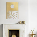 SIGNLEADER Metal Wall Art Decor Geometric Circle Abstract Shapes Modern Abstract Wall Sculpture Hangings Home Decoration for Living Room, Bedroom, Bathroom, Kitchen, Outdoor - 30" Gold
