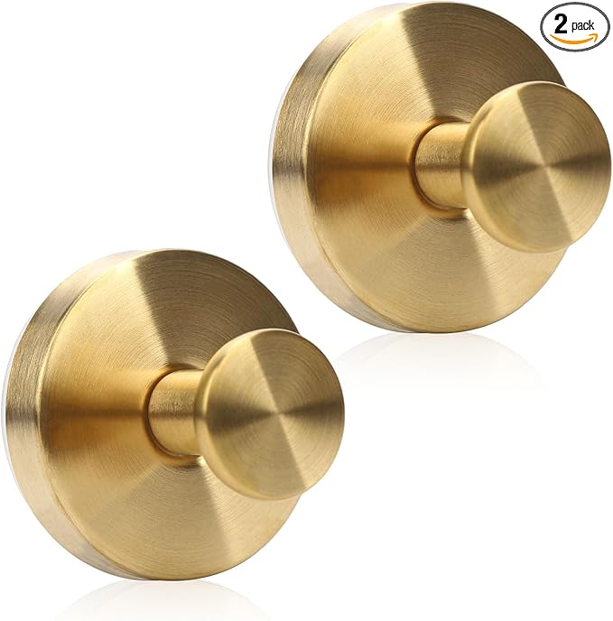 Wreath Hanger for Front Door, Heavy Duty Wreath Hangers for Front Door & Glass Window, Upgrade Suction Cup Hooks for Shower,Christmas Thanksgiving Halloween Easter Valentine (Gold, 2p)