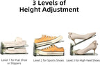 Shoe Slots Organizer,Adjustable Shoe Rack with Three Levels,Shoe stackers for a Pair of Shoes (Green Clear, 20 Pack)