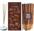 Folkulture Coffee Incense Sticks with Holder (100 Sticks)| Premium Coffee Incents Stick for Focus, Energy, Relaxation Gifts for Women | No Charcoal,Organic,Non Toxic, 45 Mins, Long Burning Insence