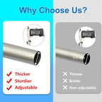 Curtain Rods for Windows 16 to 200 Inches Adjustable Length 1 Inch Diameter Window Curtain Rod with Aluminium End Cap, Brushed Nickel