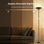 Floor Lamp, Standing Lamp, 20W 2000LM LED Torchiere Floor Lamp, Stepless Dimmable, Touch Control, 3000K Daylight, 50000hrs Lifespan, Floor Lamps for Living Room, Standing Lamps for Bedroom,Bronze